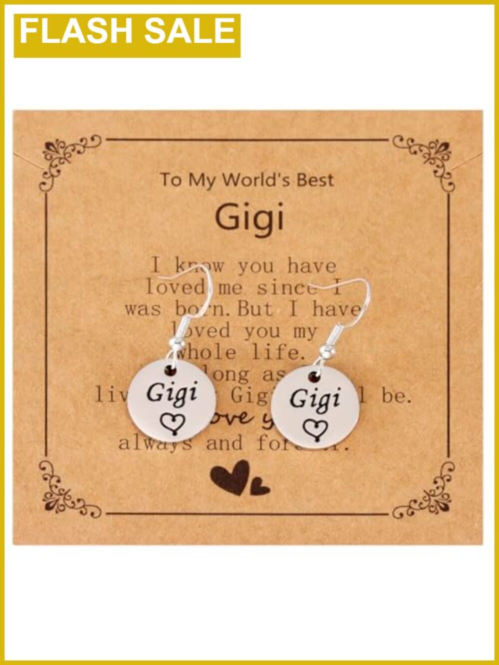 Gigi Grandma Gift Dangle Earrings Stainless Steel Mother's Day Jewelry
